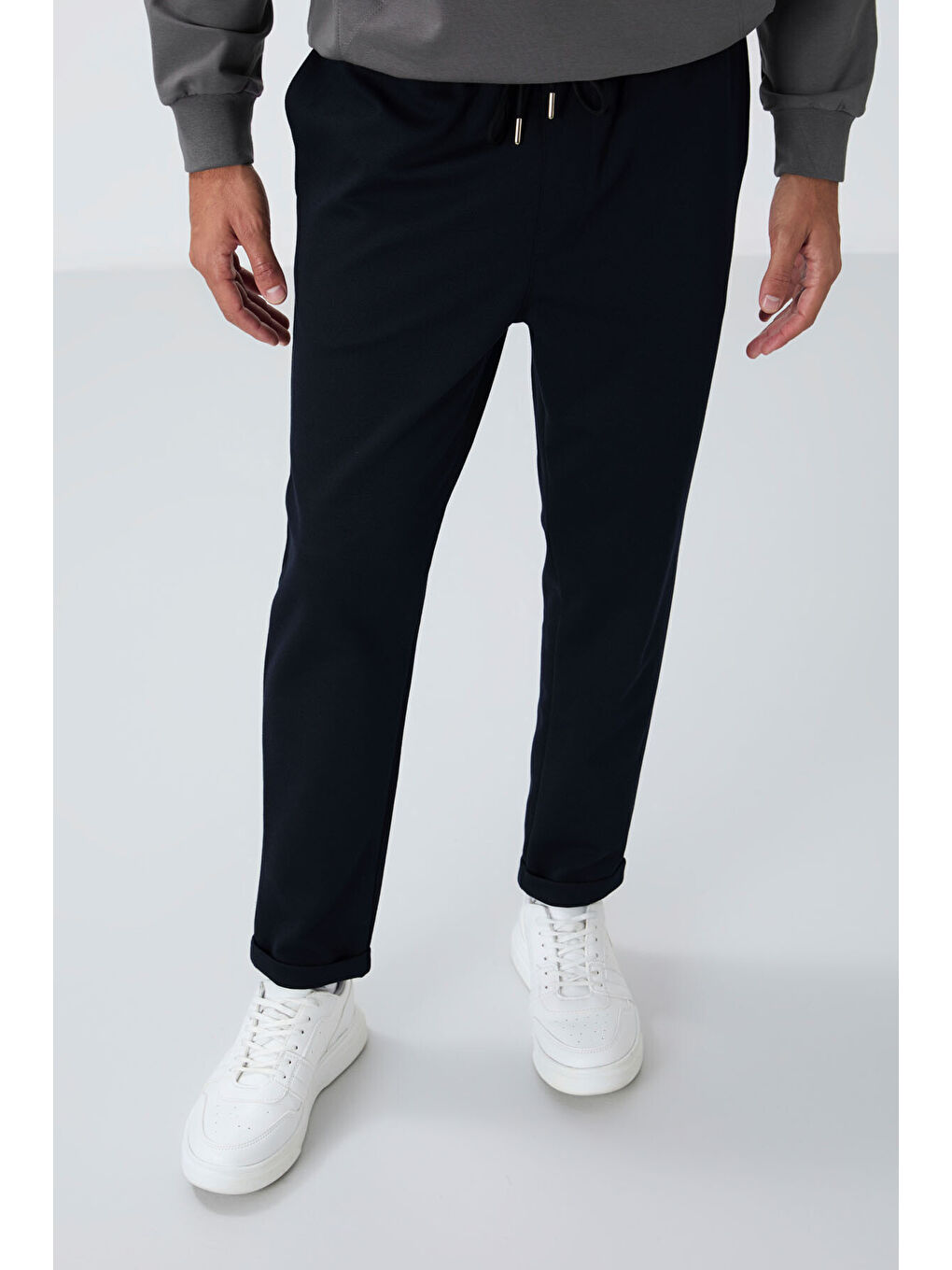 Lacivert Yüzeyi Dokulu Standart Fit Erkek Eşofman Alt - 82154-4