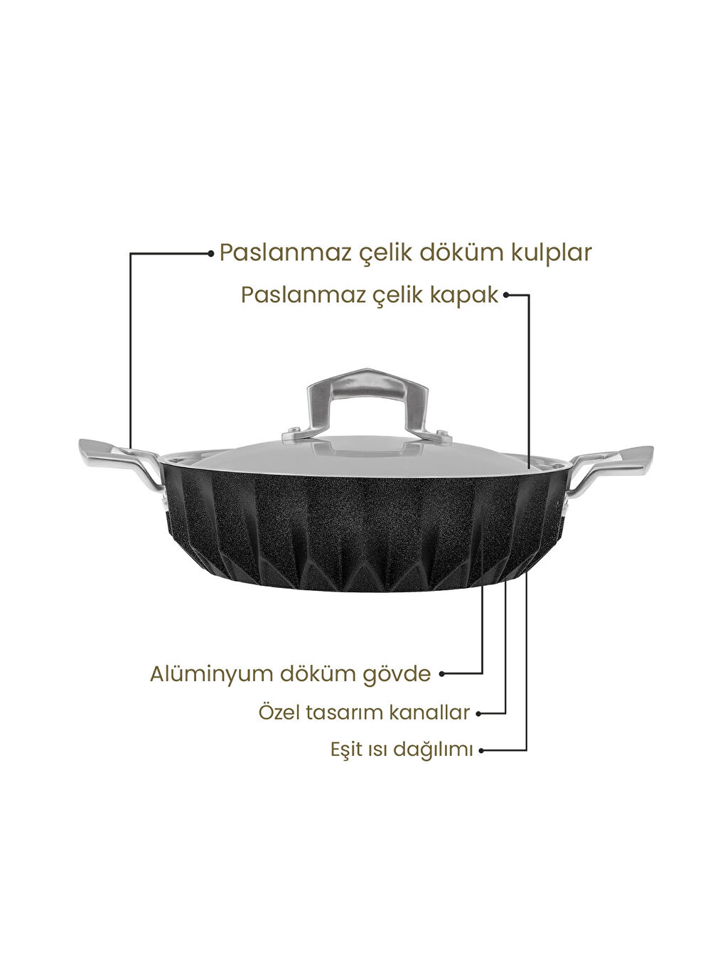 Siyah Diagon 26 cm Pilav/Karnıyarık Tencere-2