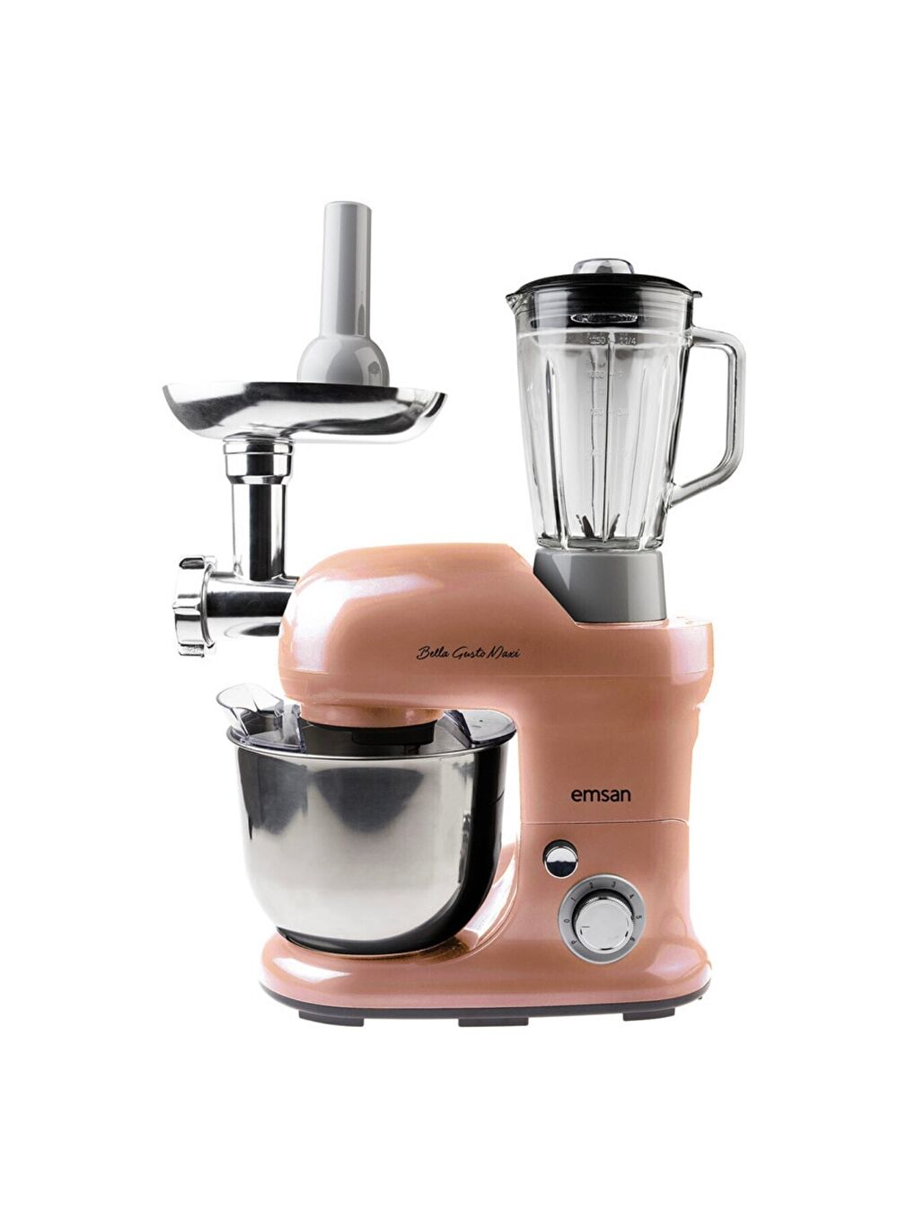Bella Gusto Maxi Golden Pink Kıyma Çekme Sucuk-Sosis Hamur Yoğurma Makinesi 1300W 5L-2