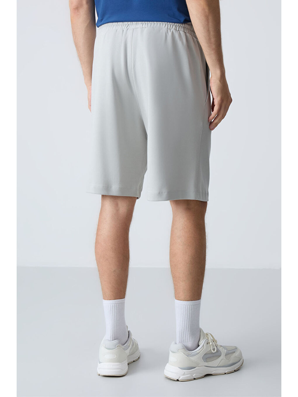 Bej Taş Pamuklu Kalın Yumuşak Dokulu Standart Fit Basic Erkek Şort  - 81277-4