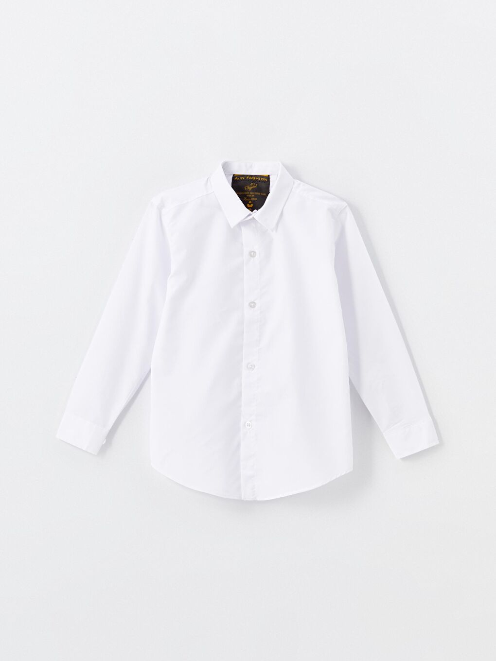 Beyaz Uzun Kollu Erkek Çocuk Okul Gömleği