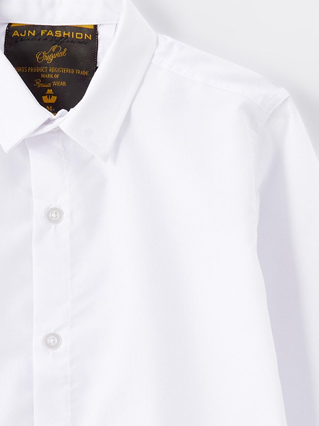 Beyaz Uzun Kollu Erkek Çocuk Okul Gömleği-1