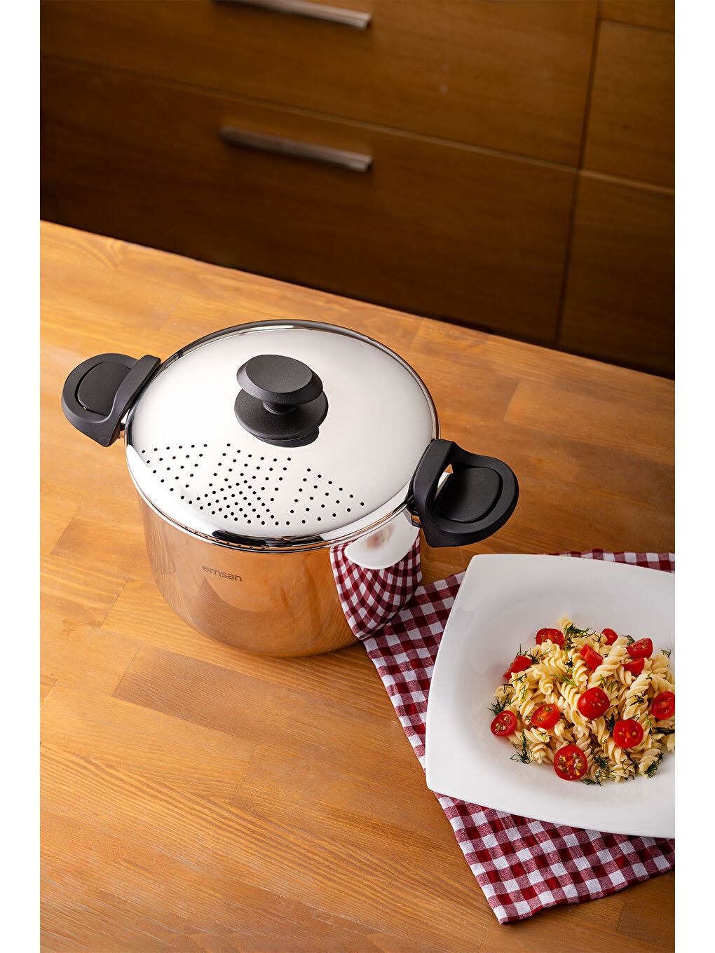 Gri Azur Çelik Makarna Tenceresi-2