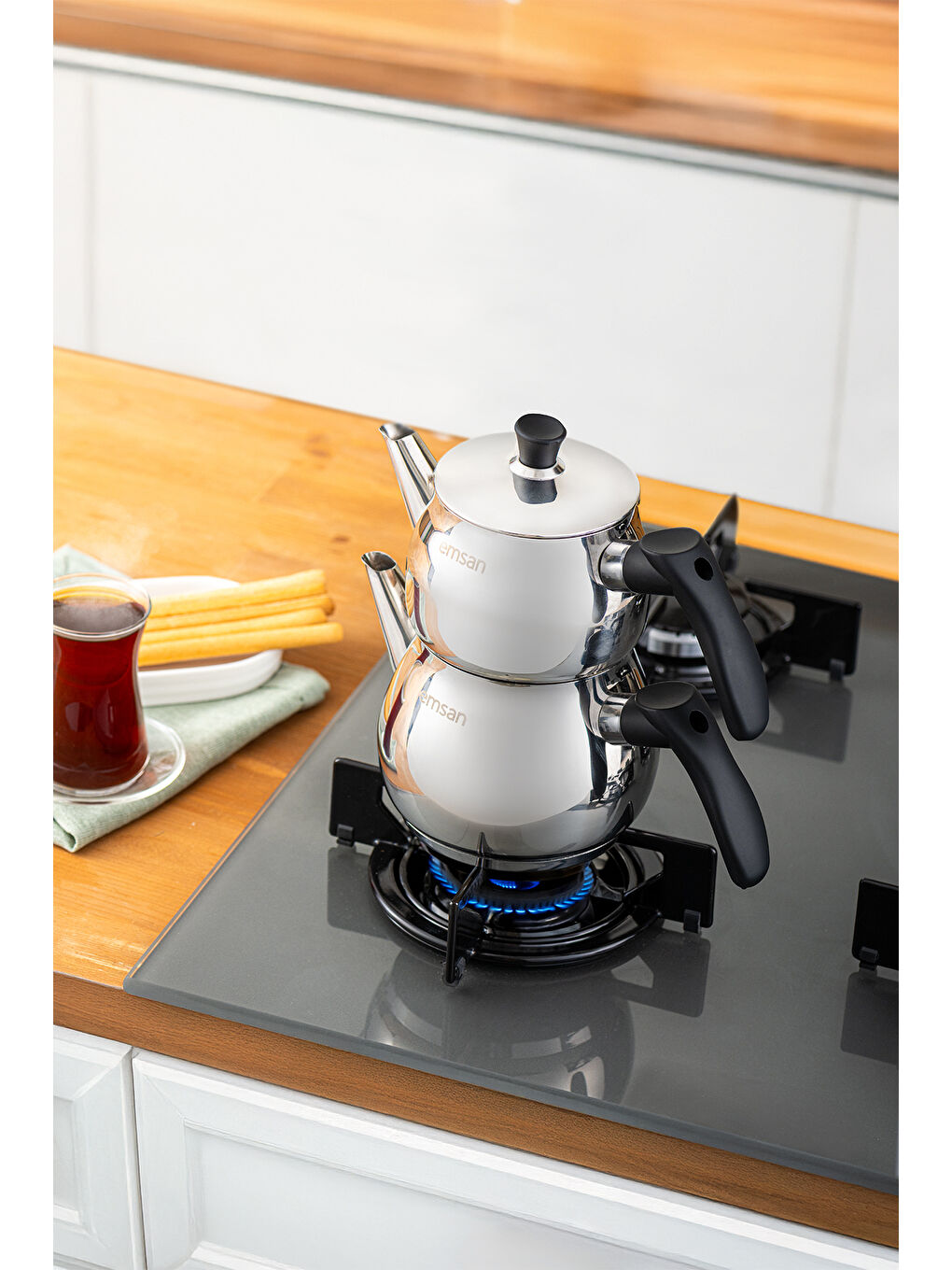 Siyah Ajda Mini Çaydanlık Takımı 0,75-1,5 lt-2