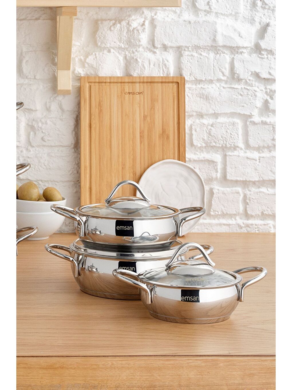 Gri Cemre İndüksiyon Tabanlı 6 Parça Çelik Sahan Seti-2