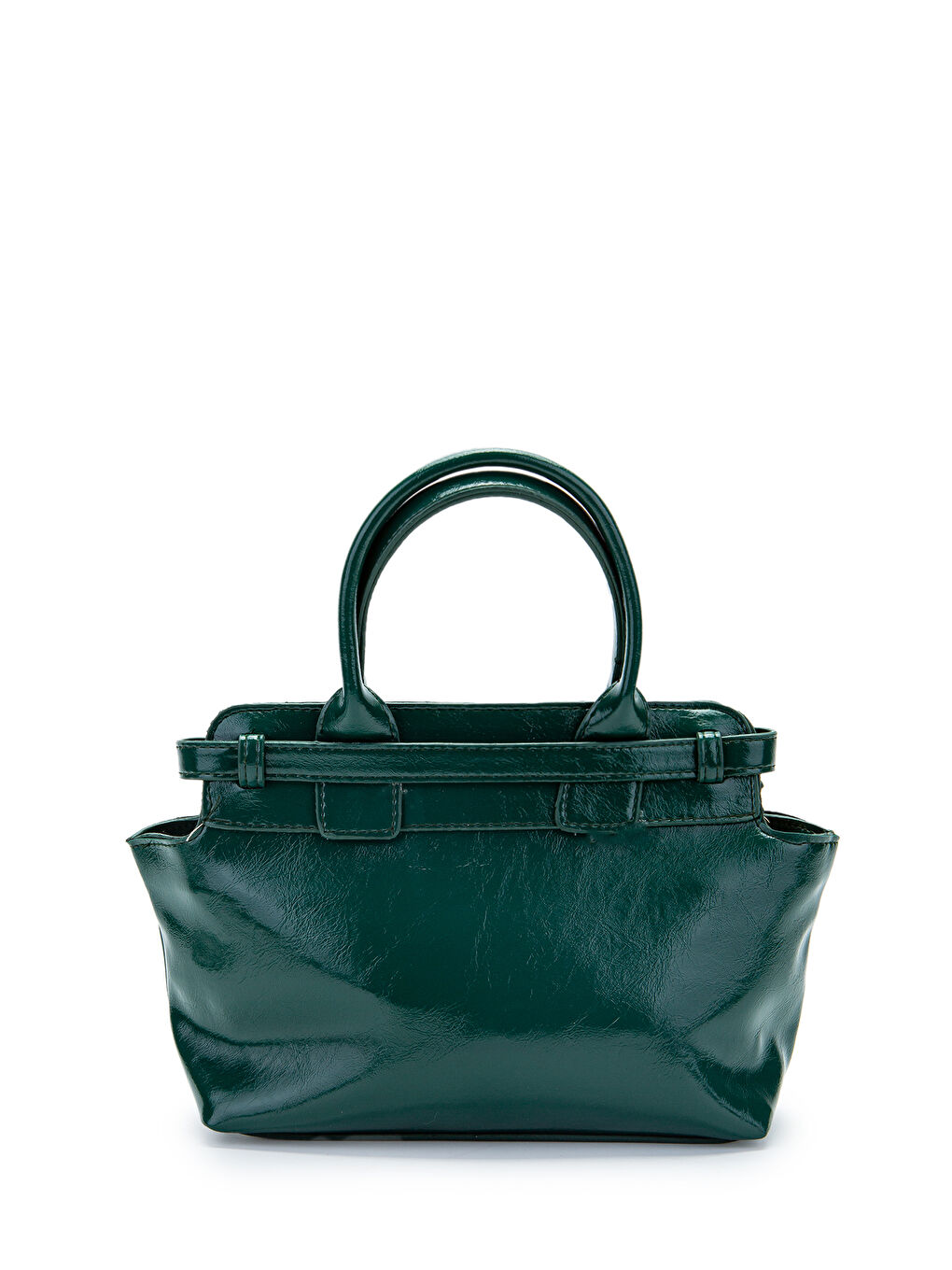 Kemer Detaylı Suni Deri Kadın Çapraz Çanta Despina Yeşil-3