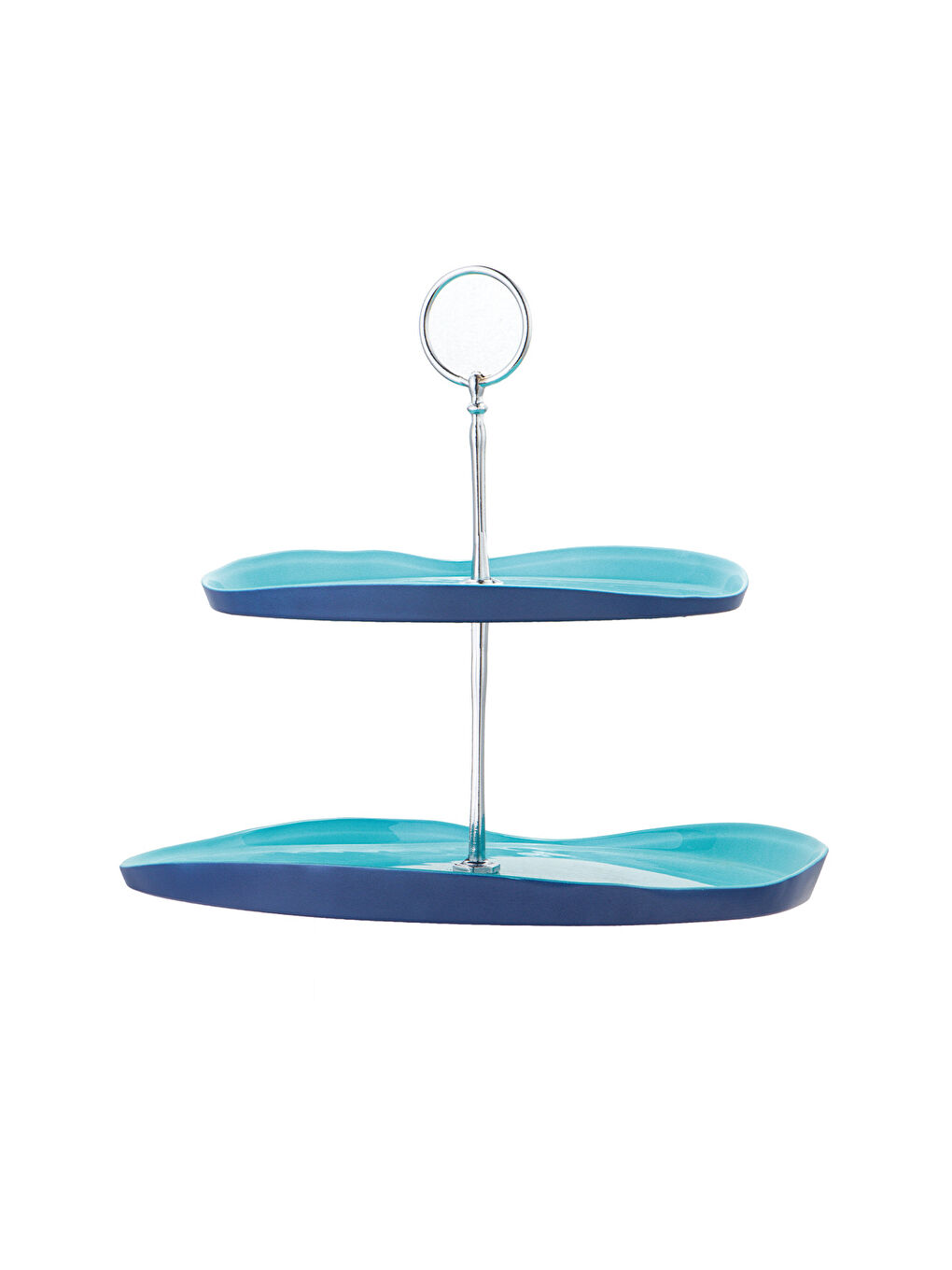 Mavi Voyage Cam Katlı Kurabiyelik 28 Cm / 21 Cm-2