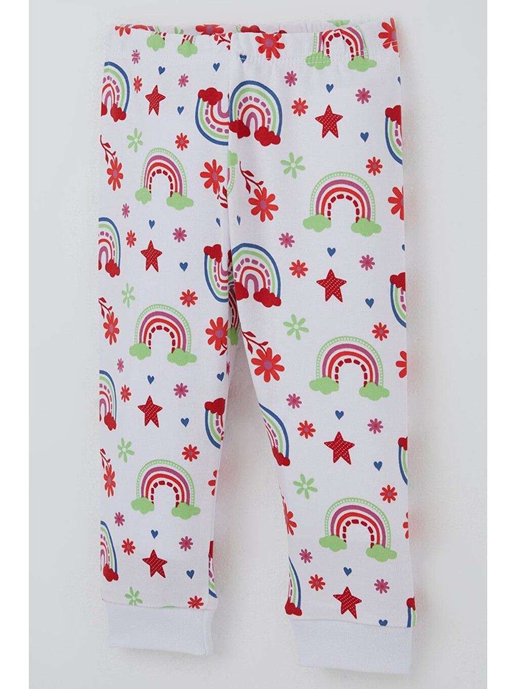 Kız Bebek Pijama Takımı Masalı Çiçek Desenli Beyaz (4-9 Ay)-6