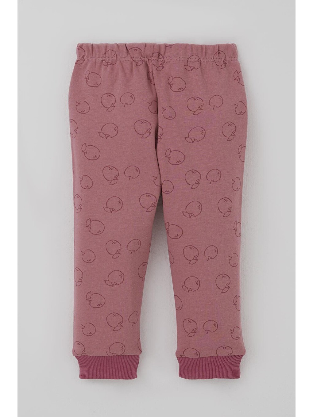 Pembe Kız Bebek Pijama Takımı Önden Düğmeli Elma Desenli Gülkurusu (4 Ay-1 Yaş)-4