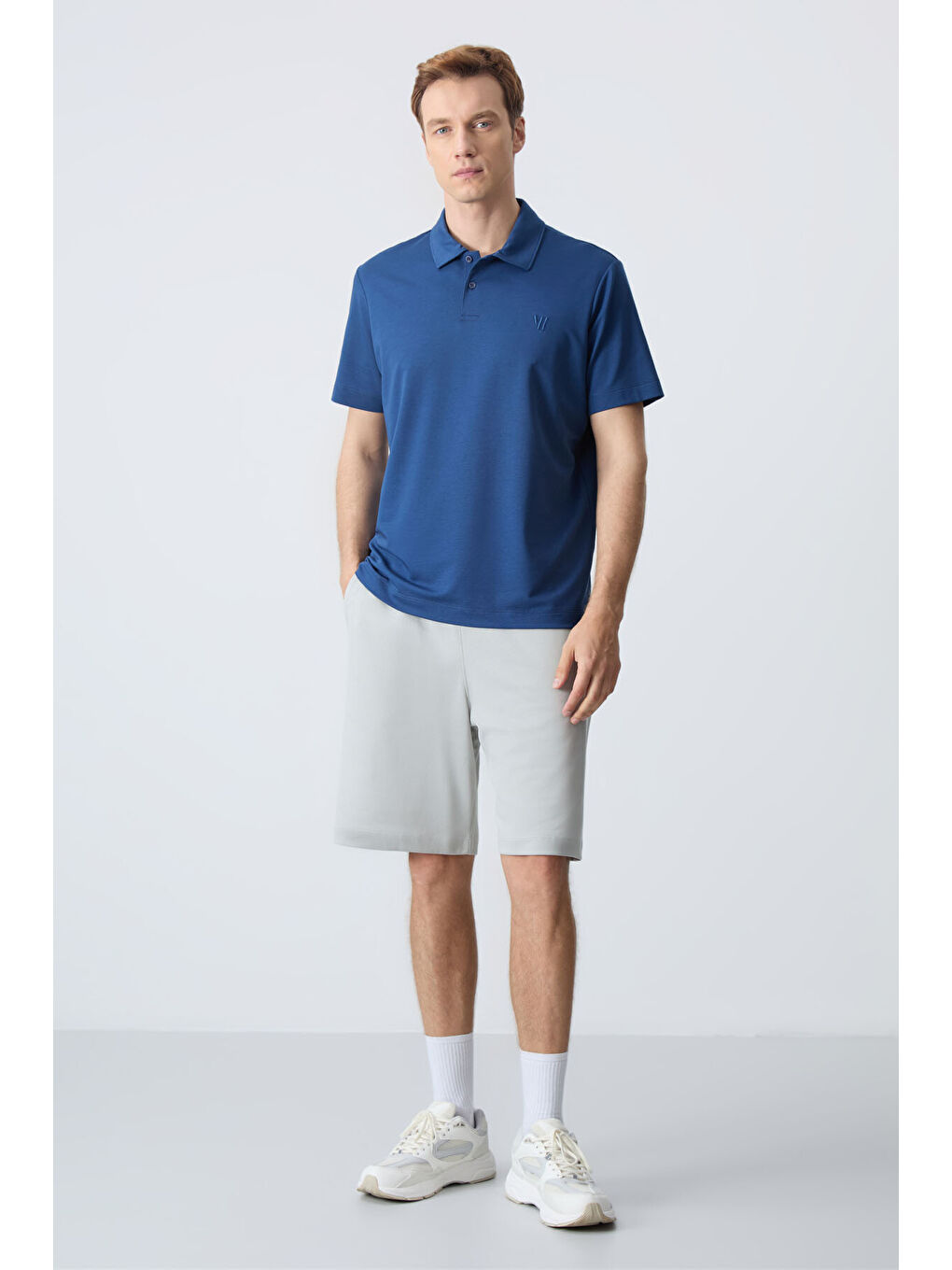 Bej Taş Pamuklu Kalın Yumuşak Dokulu Standart Fit Basic Erkek Şort  - 81275-1