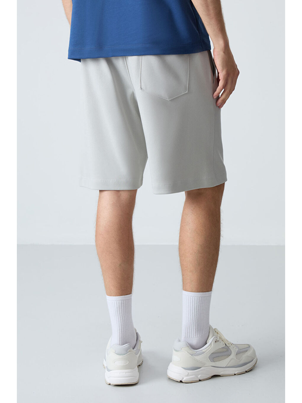 Bej Taş Pamuklu Kalın Yumuşak Dokulu Standart Fit Basic Erkek Şort  - 81275-4