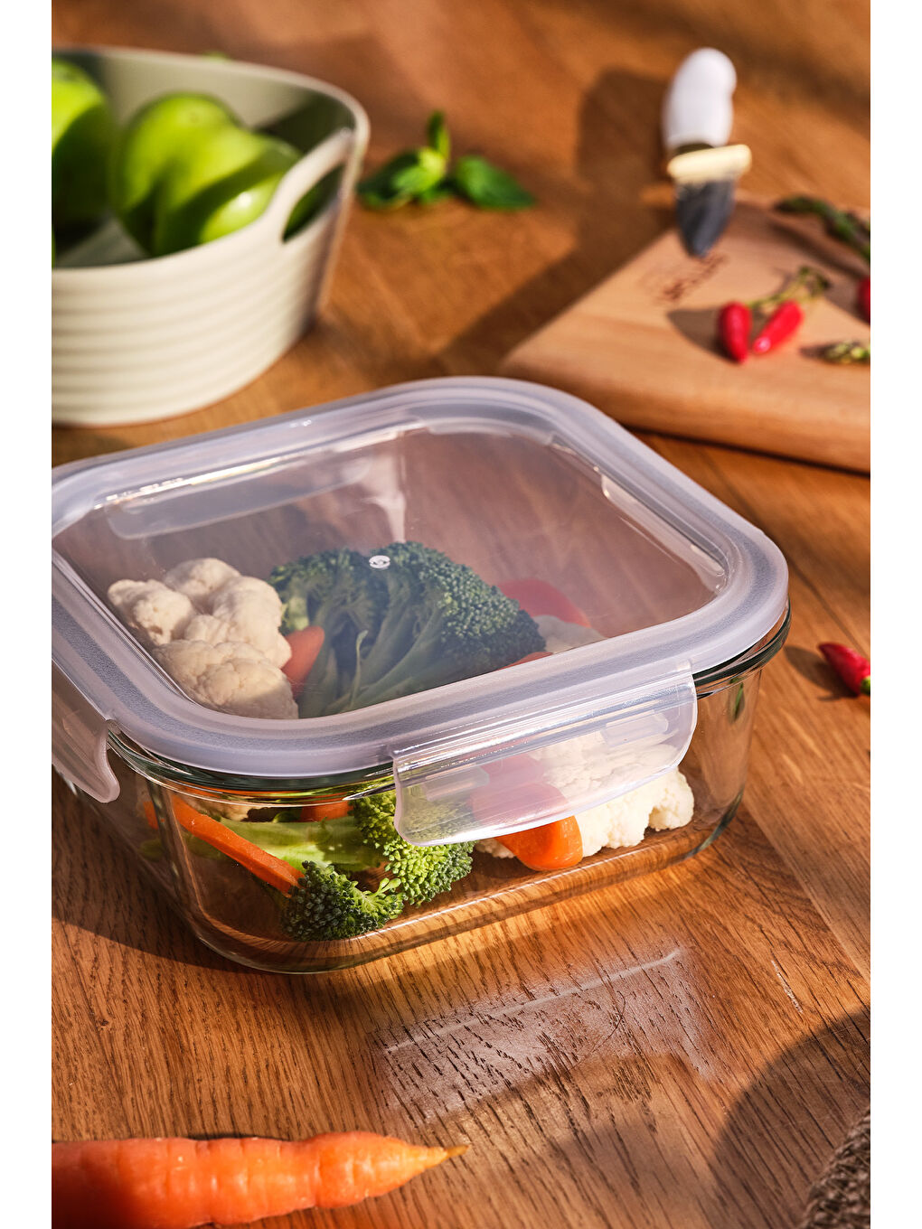 Renksiz Luna 1.1 L Borosilikat Saklama Kabı-2