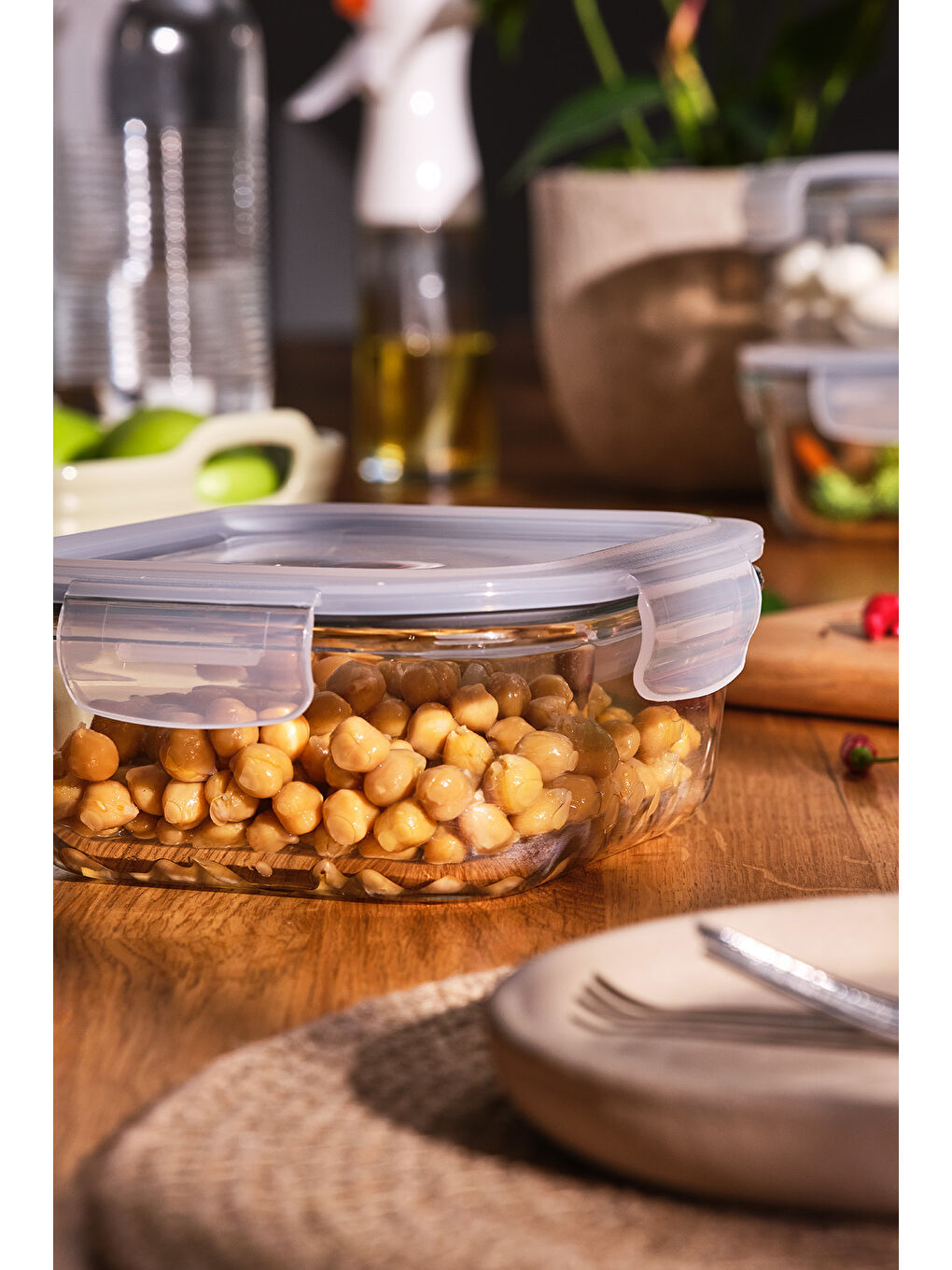 Renksiz Luna 800 ml Borosilikat Saklama Kabı-2