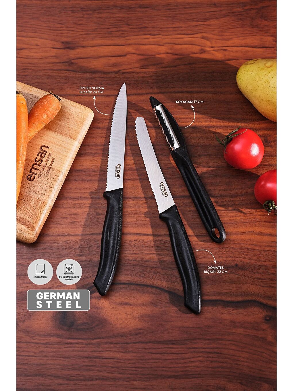 Siyah Nıx 3'lü Soyacaklı Bıçak Seti-2