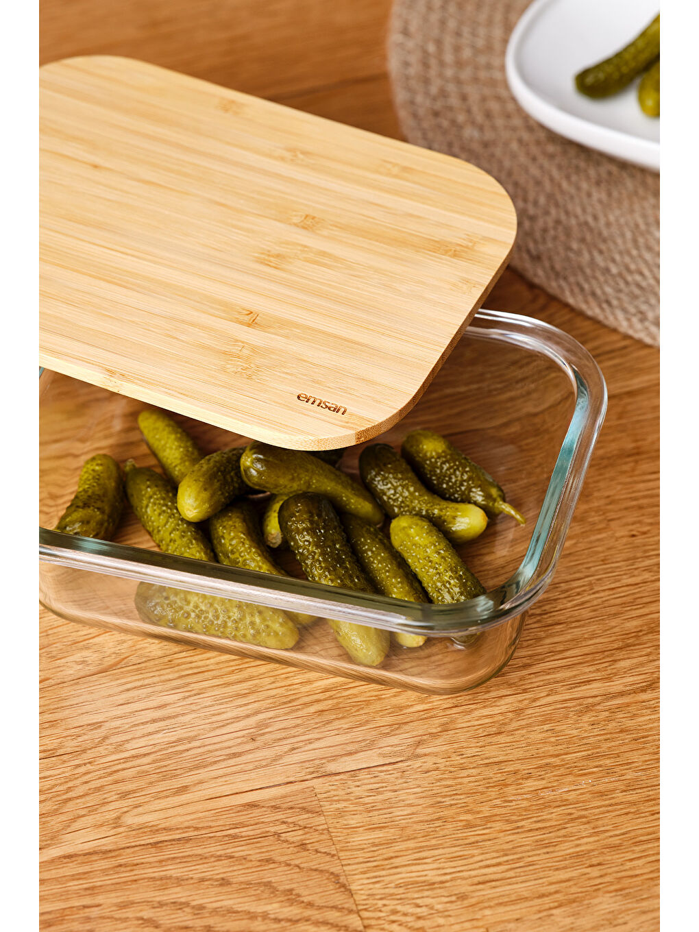 Kahverengi Naturel 640 ml Borosilikat Saklama Kabı-2