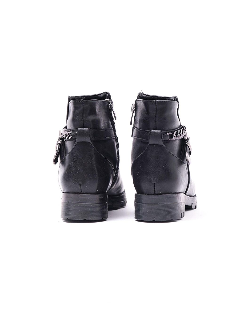 Siyah Kadın Zincir Detaylı Fermuarlı Bot 99.116-2