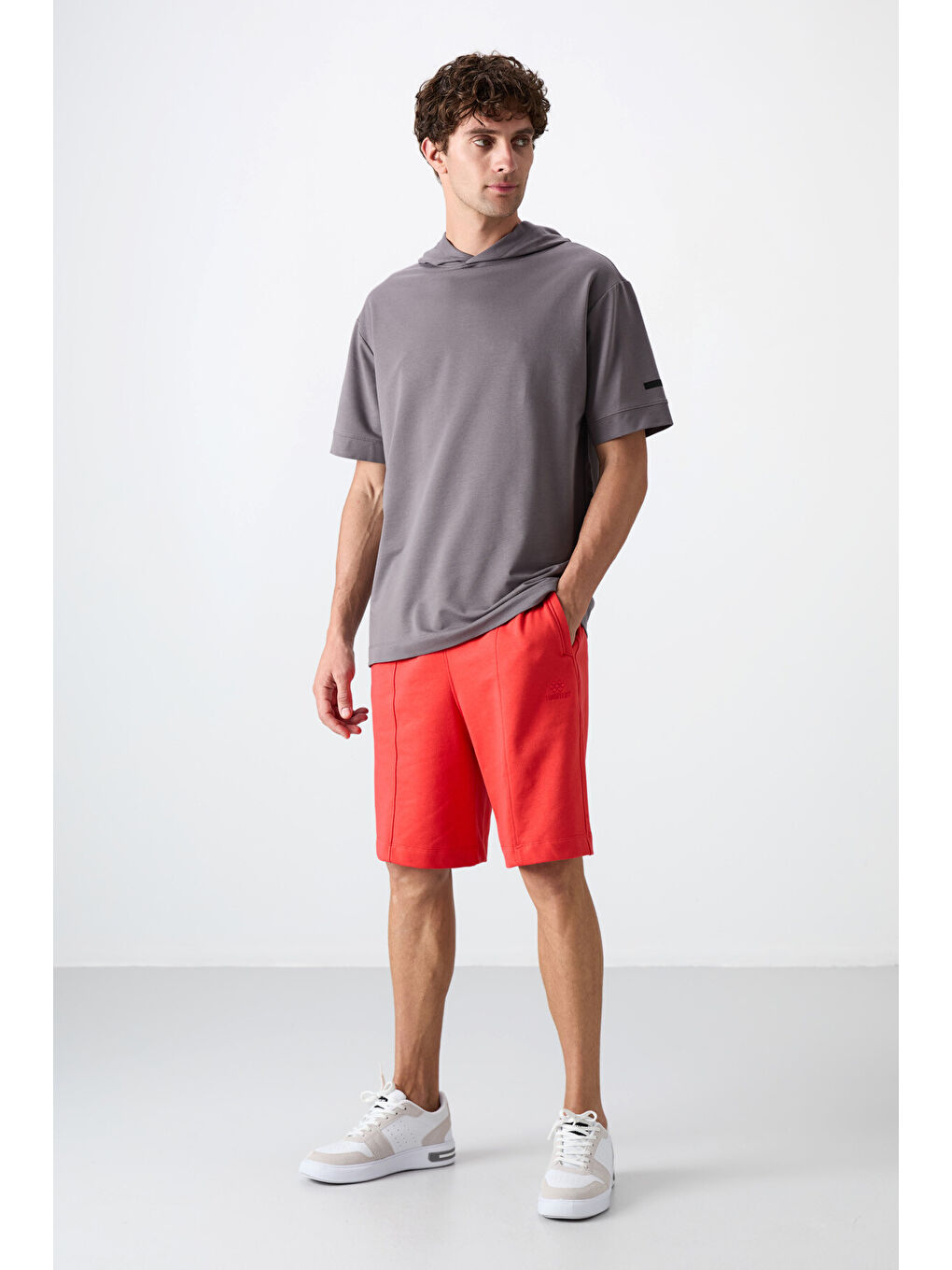 Koyu Gri Pamuklu Kalın Yumuşak Dokulu Oversize Fit Basic Erkek Tişört - 88352-2