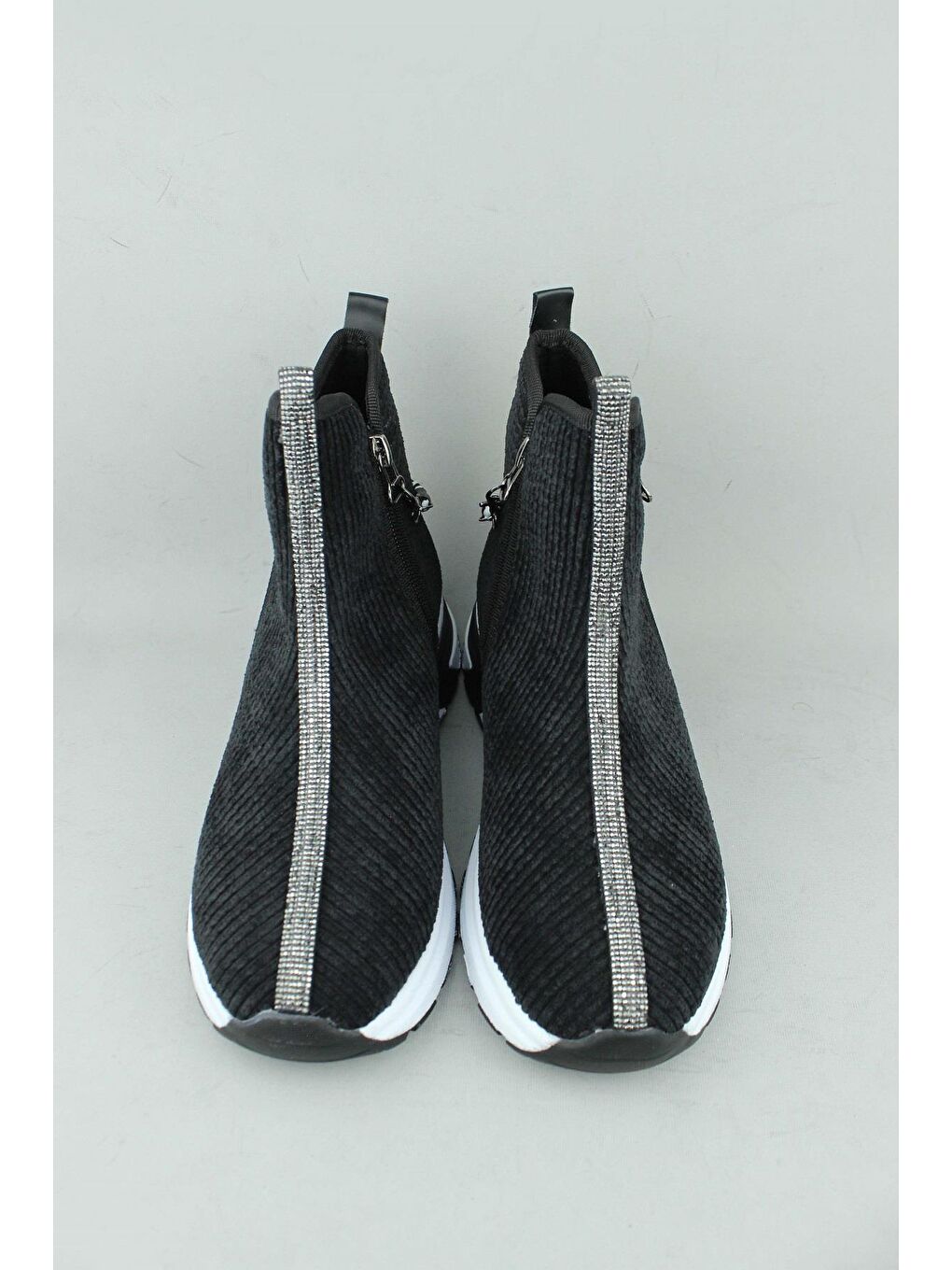 Siyah 155.685-1 Fermuarlı Kumaş Kışlık Bot Kadın-3