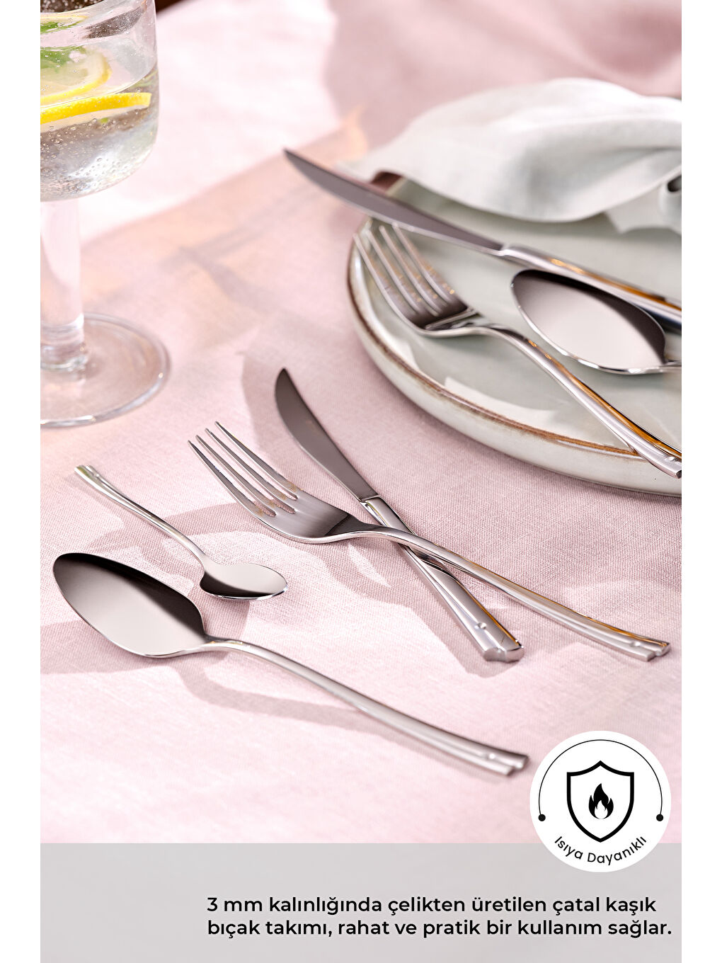 Gri Accura 84 Parça 12 Kişilik Çatal Kaşık Bıçak Takımı-2