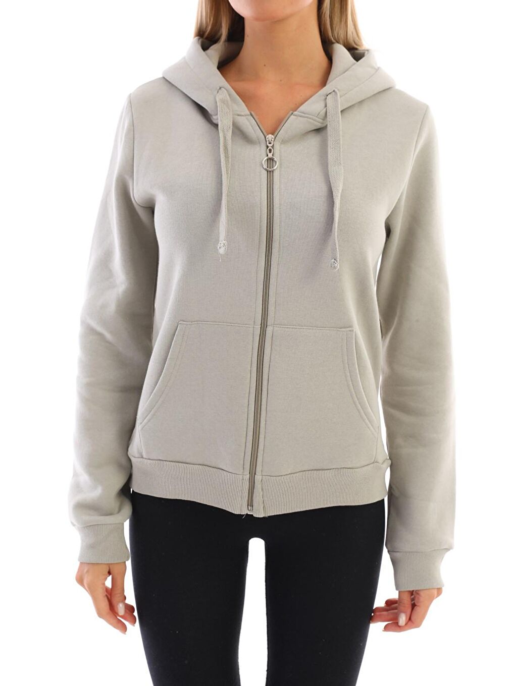 Yeşil Mint Fermuarlı Şardonlu Kadın Sweat-1