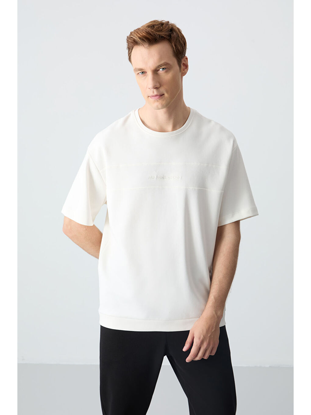 Lila Ekru Siyah Pamuklu Kalın Yumuşak Dokulu Oversize Fit Basic Erkek Eşofman Takım - 85261-4