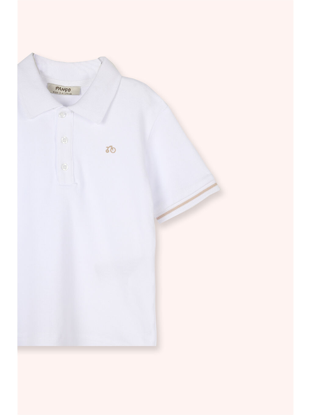 Erkek Bebek Beyaz Polo Yaka Tişört-2