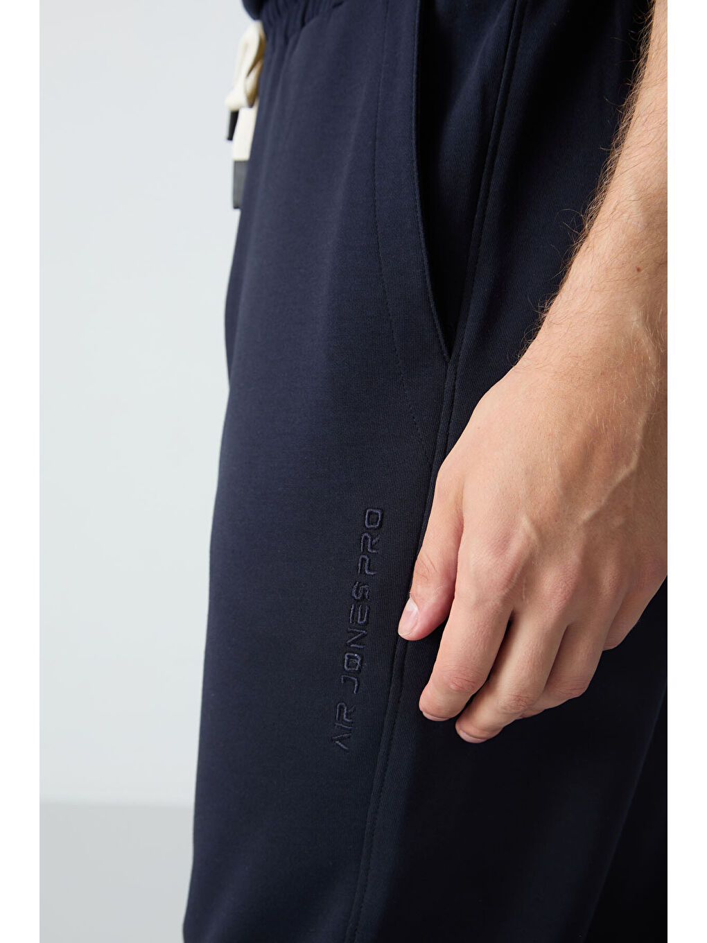 Lacivert Pamuklu Kalın Yumuşak Dokulu Oversize Fit Basic Erkek Eşofman Takım - 85261-6