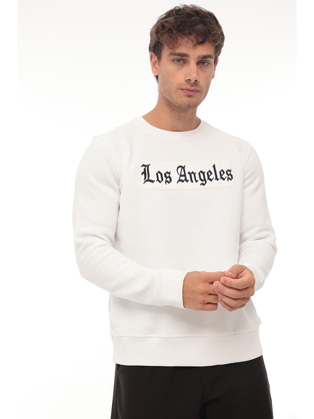 Miron Beyaz Los Angeles Sweatshirt Regular Fit-Beyaz