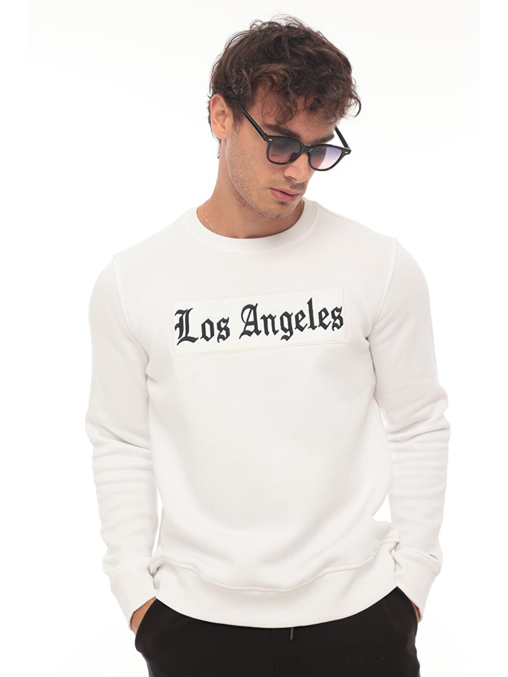 Miron Beyaz Los Angeles Sweatshirt Regular Fit-Beyaz - 3