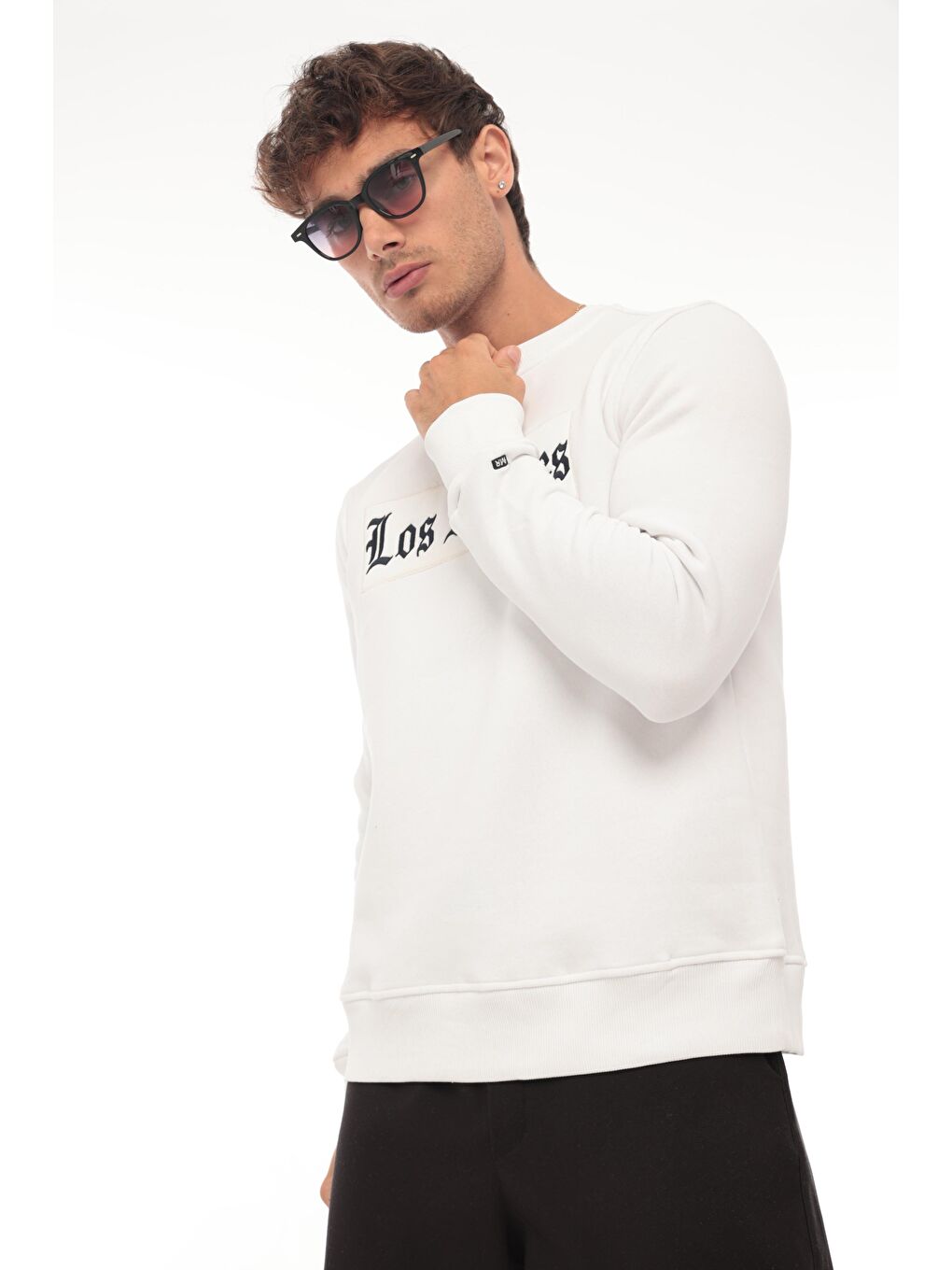 Miron Beyaz Los Angeles Sweatshirt Regular Fit-Beyaz - 4