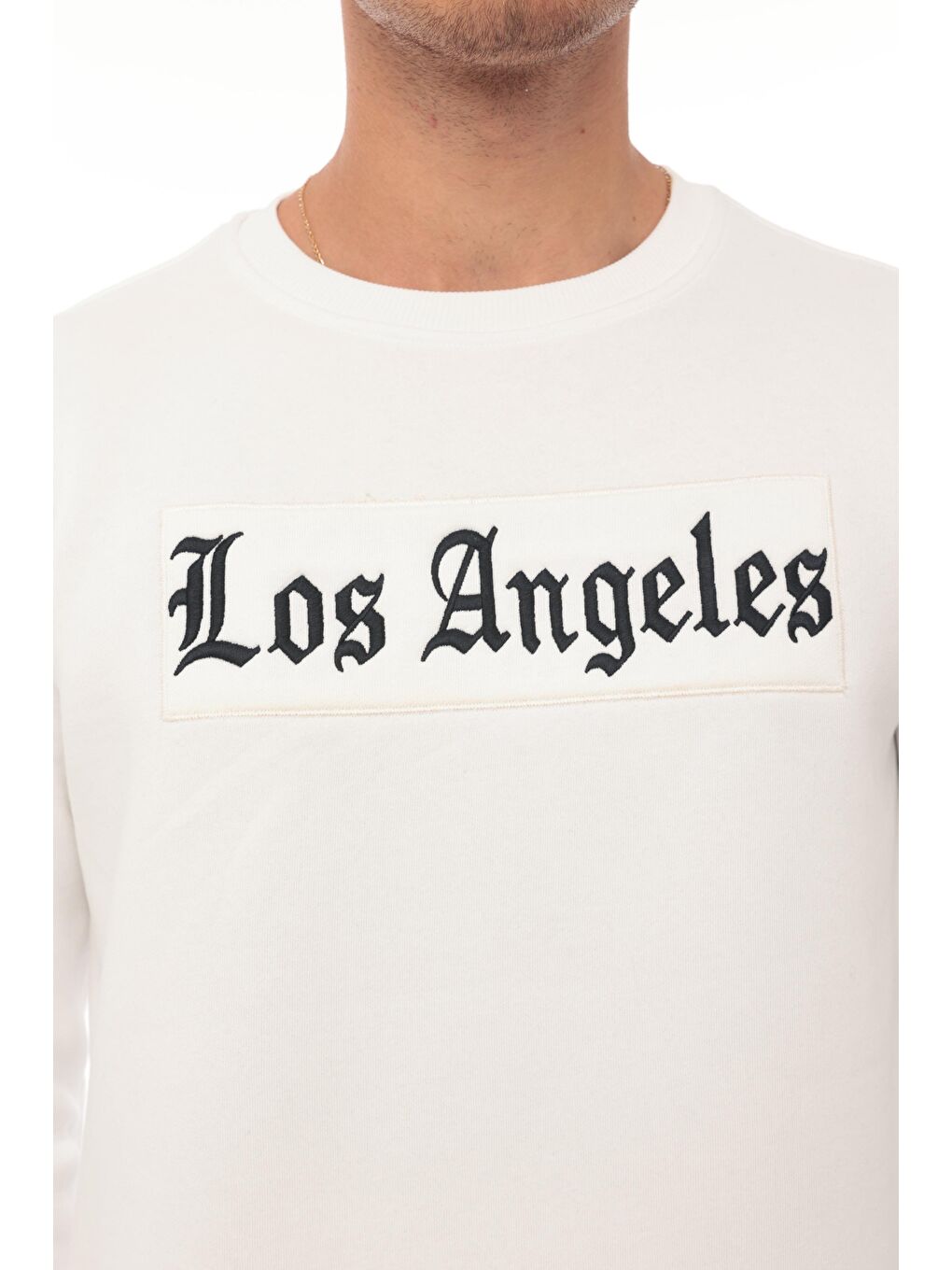 Miron Beyaz Los Angeles Sweatshirt Regular Fit-Beyaz - 5