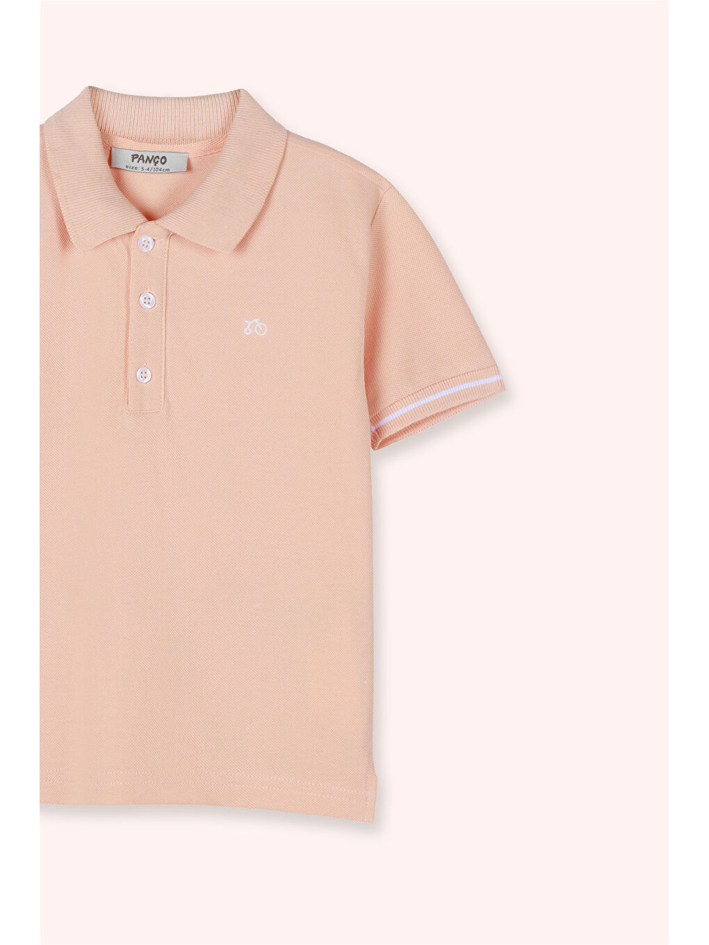Pembe Erkek Bebek Somon Polo Yaka Tişört-2