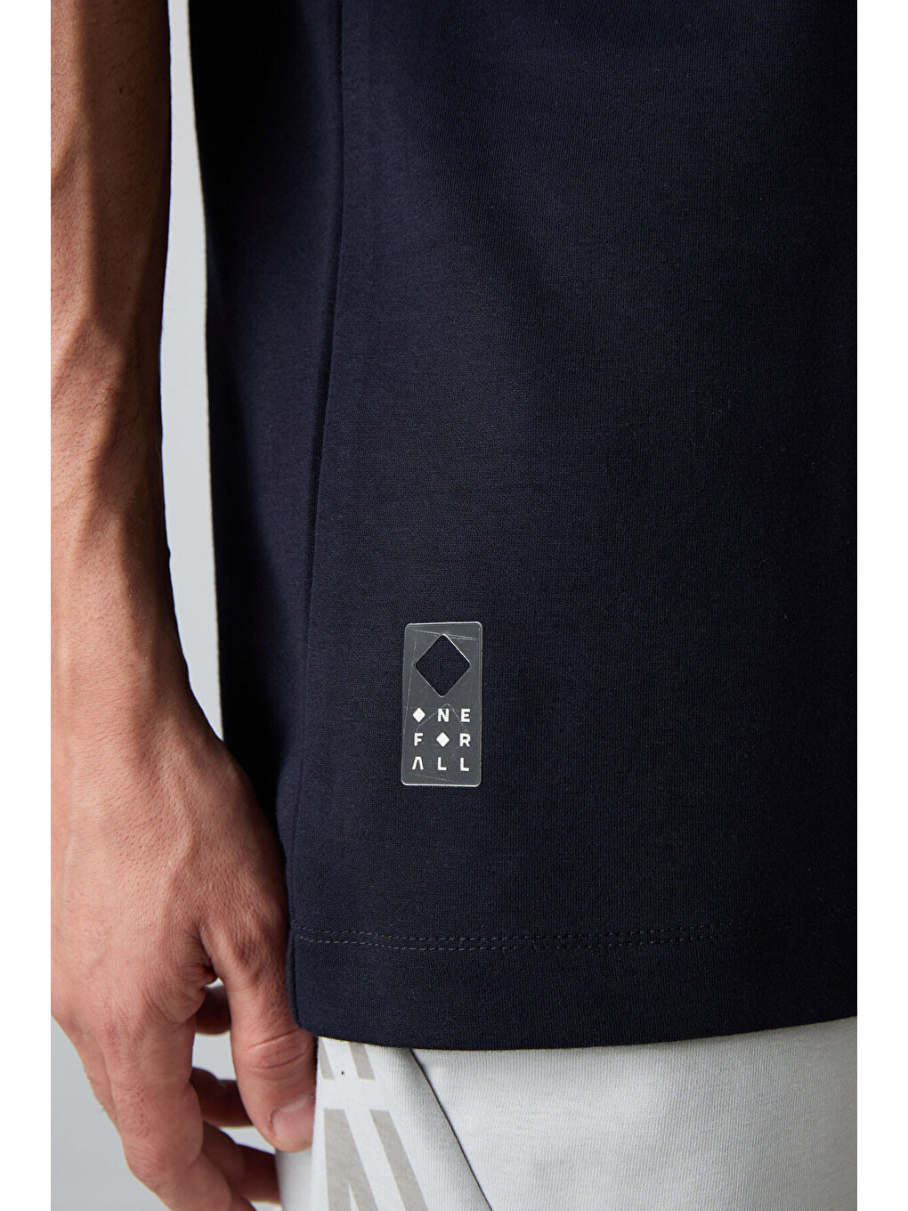 Lacivert Pamuklu Kalın Yumuşak Dokulu Oversize Fit Baskılı Erkek Tişört - 88325-2