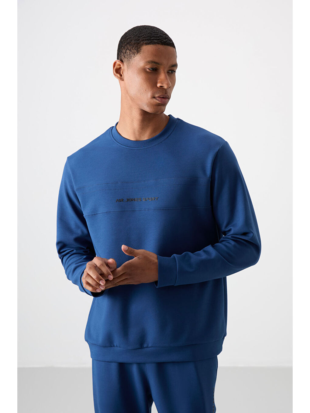 Mavi Parlament Pamuklu Kalın Yumuşak Dokulu Comfort Fit Baskılı Erkek Eşofman Takım - 85253-2