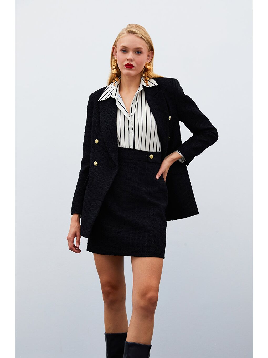 Mini Boy Tüvit Etek - Siyah-1