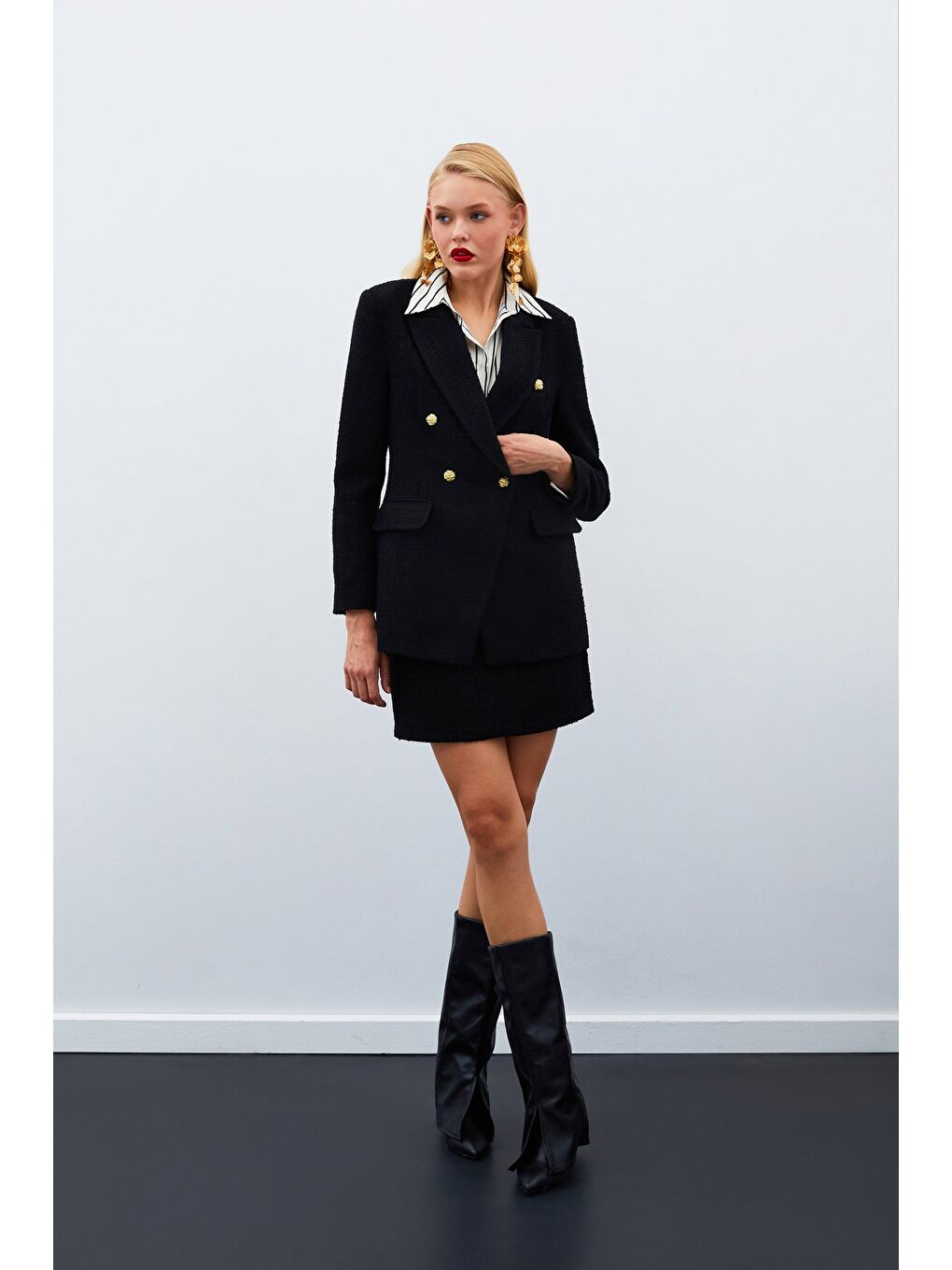 Mini Boy Tüvit Etek - Siyah-4