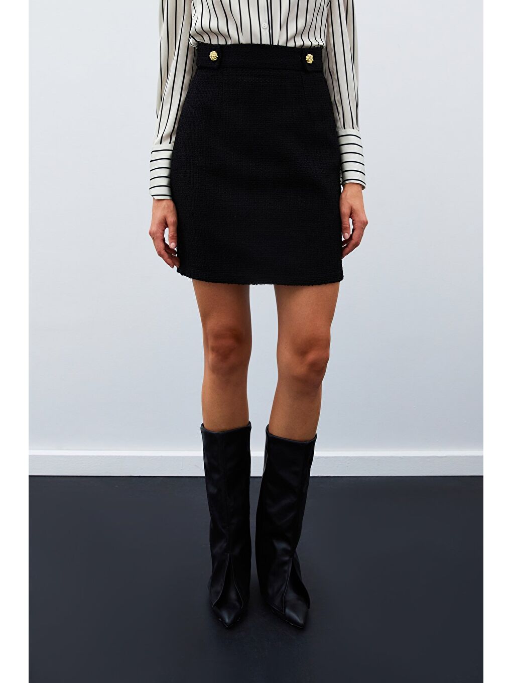 Mini Boy Tüvit Etek - Siyah-6