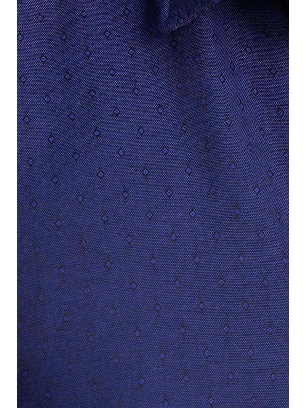 Slim Fit Uzun Kollu Oxford Doku Armürlü Biyeli Erkek Lacivert Gömlek-4