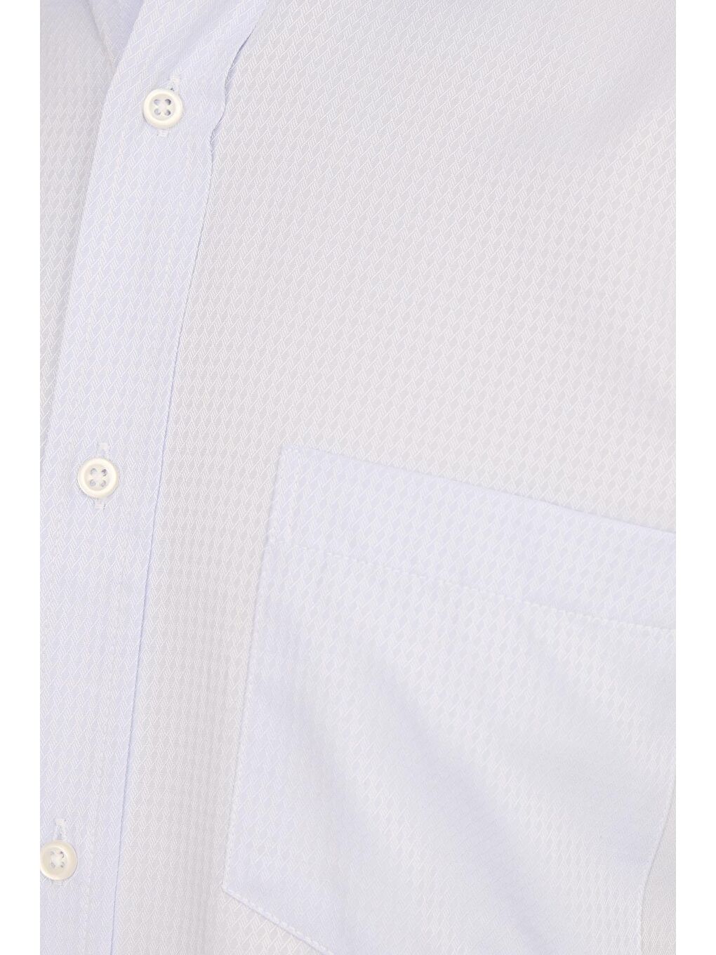 Erkek Regular Fit Klasik Kesim Pamuklu Kolay Ütü Armürlü Mavi Gömlek-5