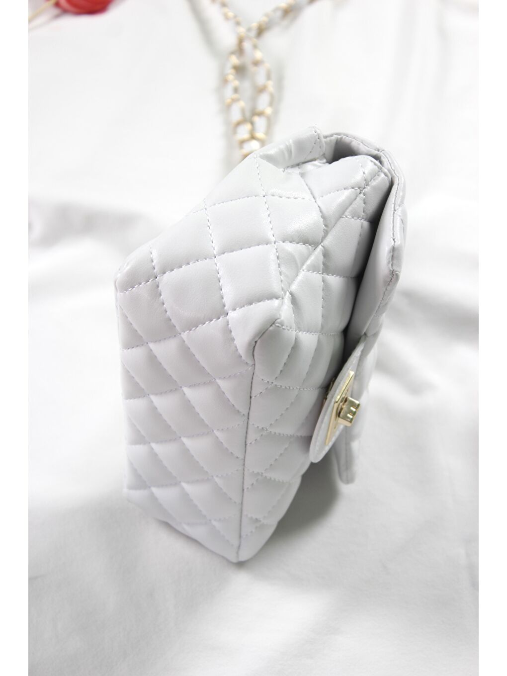 Beyaz Uzun Askılı Çapraz Kadın Çantası Rosella-1