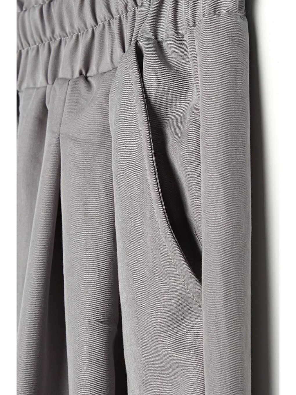 Gri-ribanalı Rahat Kalıp Pantolon-4