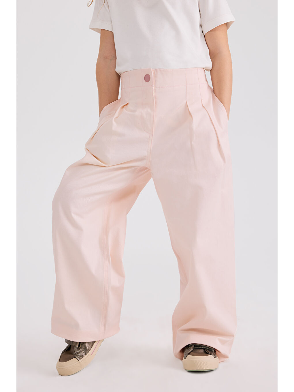 Pembe Kız Çocuk Pudra Pantolon-5