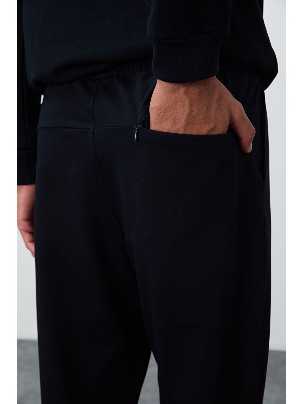 Lacivert Bağcıklı Cepli Standart Kalıp Klasik Paça Erkek Eşofman Alt - 84682-4