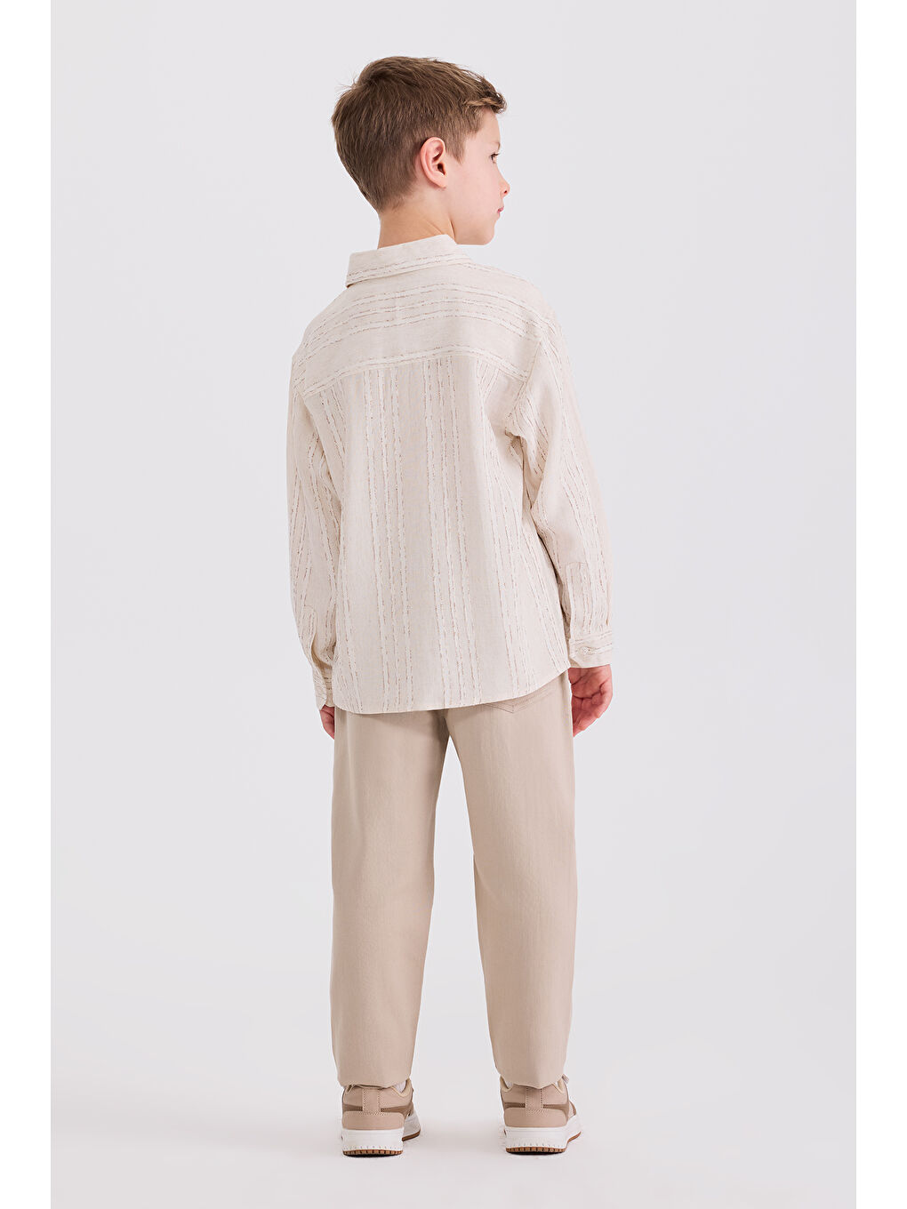 Erkek Çocuk Uzun Kollu Bej Gömlek-5