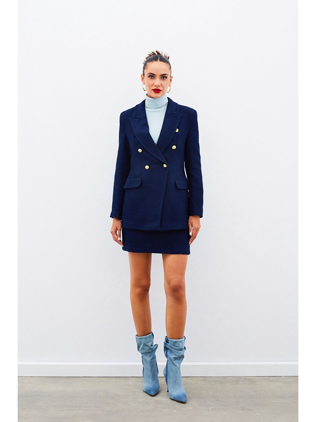 Mini Boy Tüvit Etek - Lacivert-1