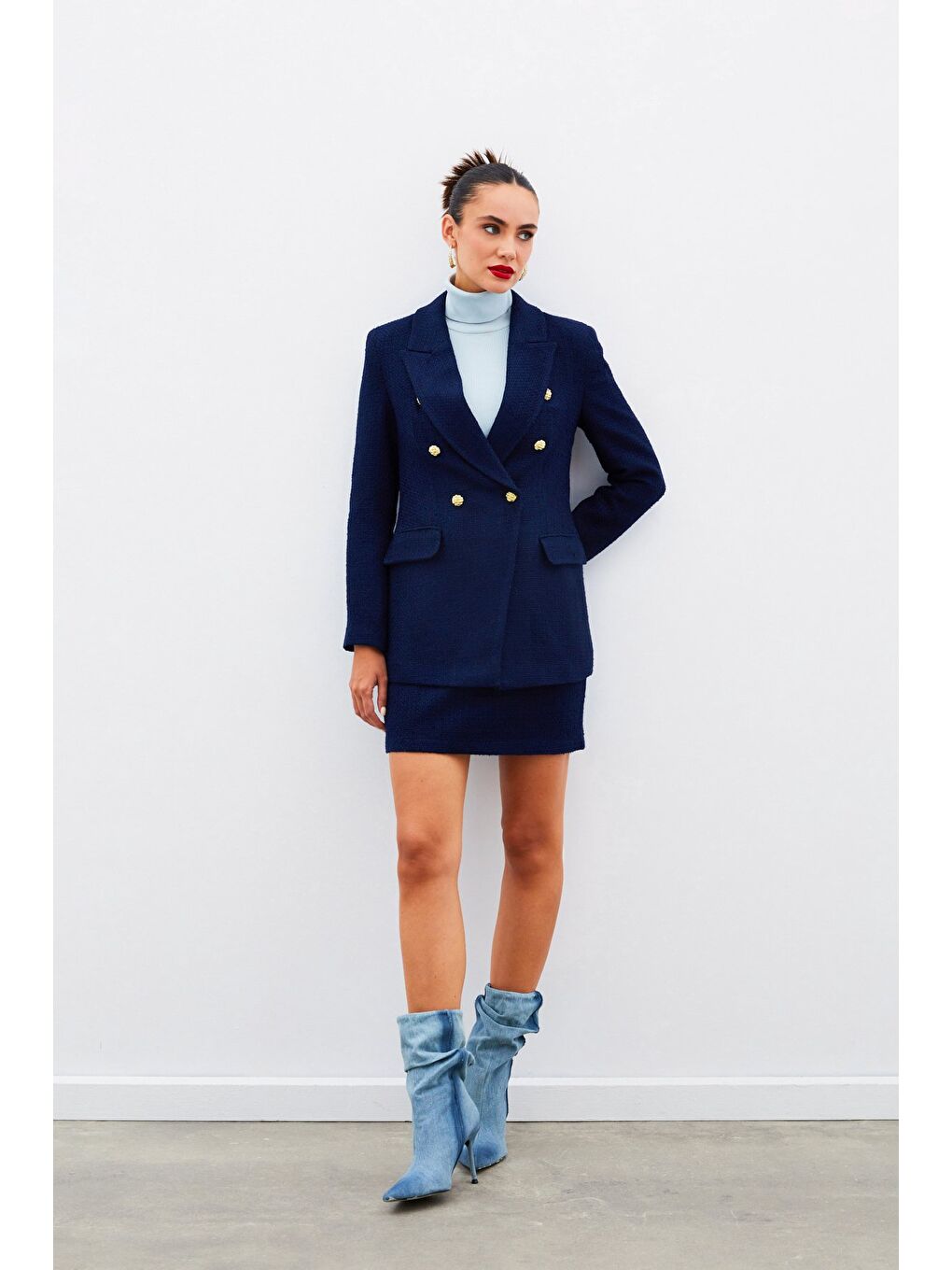 Mini Boy Tüvit Etek - Lacivert-2