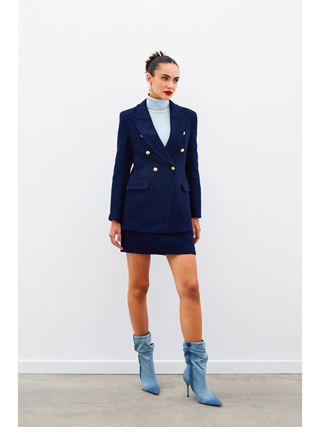 Mini Boy Tüvit Etek - Lacivert-3