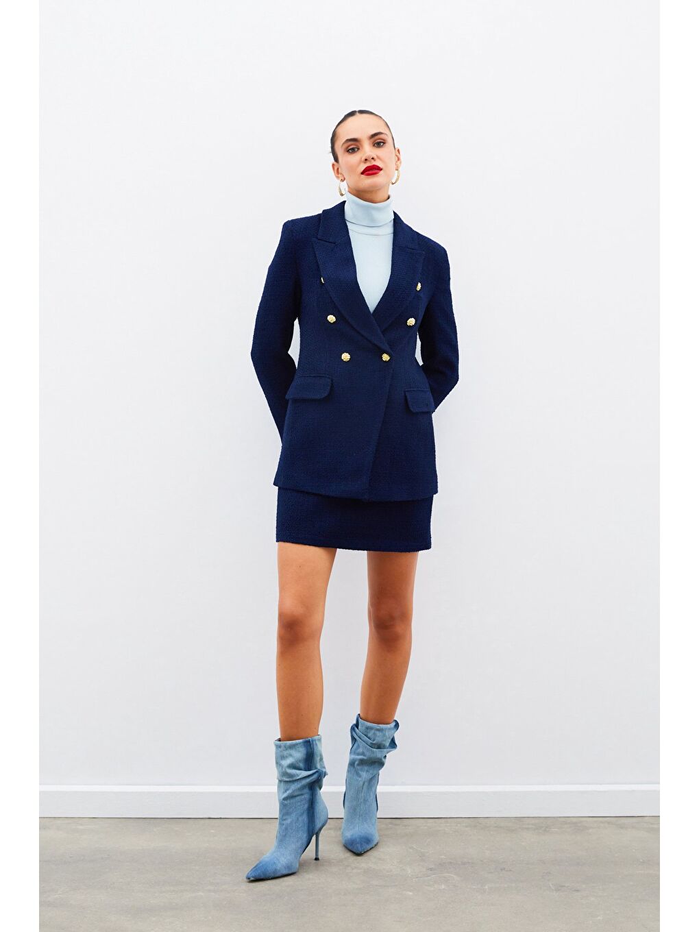 Mini Boy Tüvit Etek - Lacivert-4