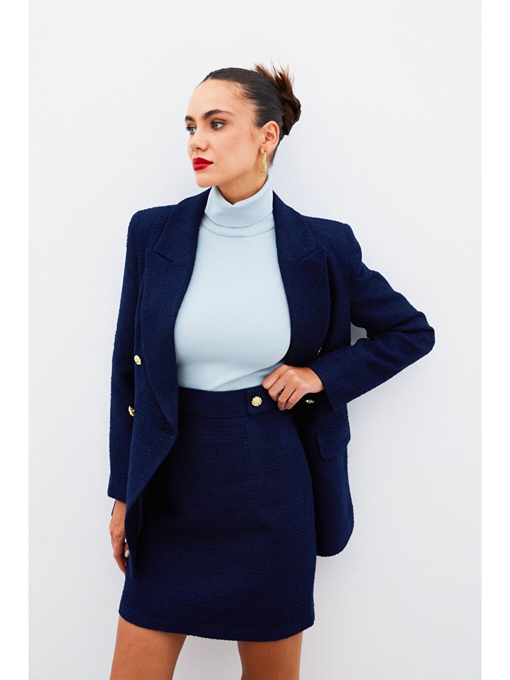 Mini Boy Tüvit Etek - Lacivert-5