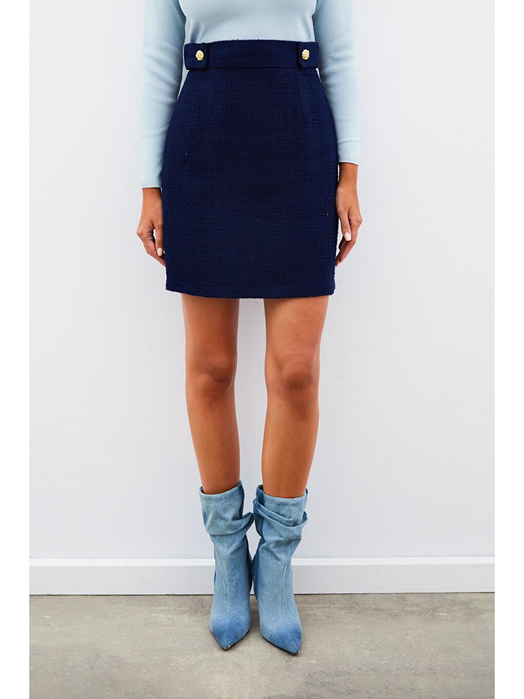 Mini Boy Tüvit Etek - Lacivert-6